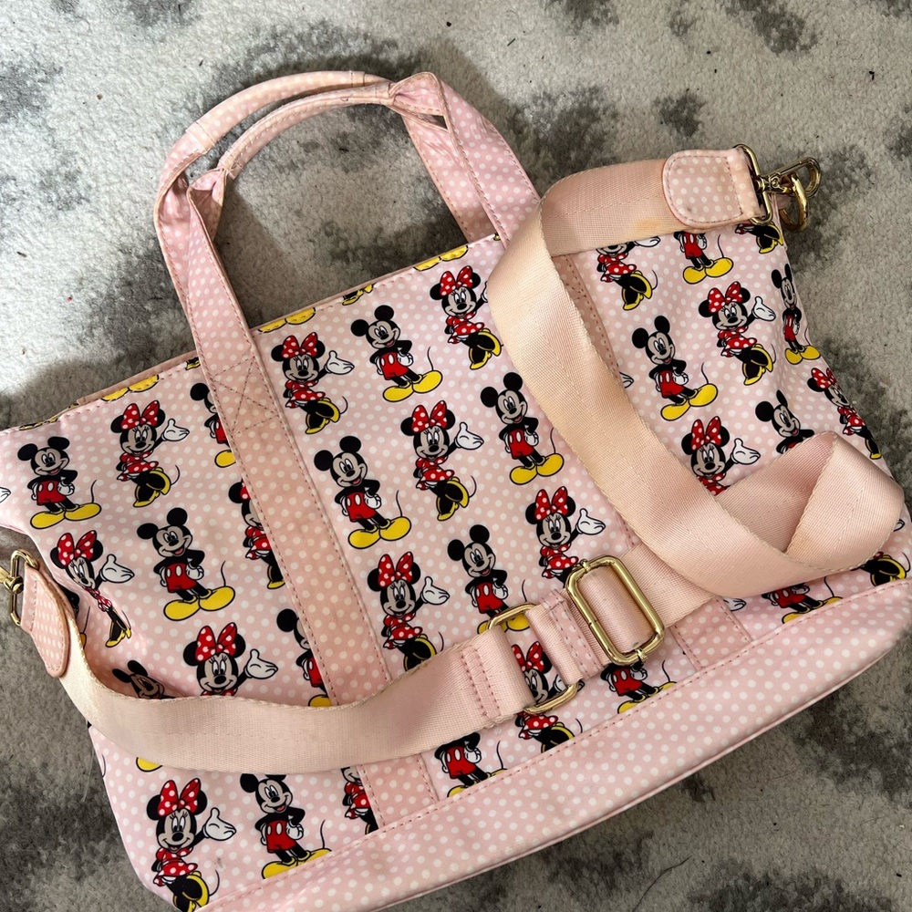 Disney x Stoney Clover Lane Pink Minnie & Mickey Tote Bag used